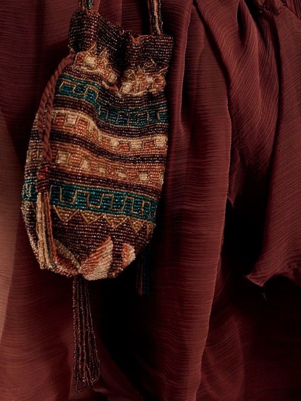 Free People Beaded Tassel Pouch